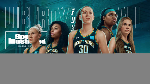 LIBERTY FOR ALL: An illustration of Breanna Stewart, Courtney Vandersloot, Jonquel Jones, Sabrina Ionescu and Betnijah Laney of the New York Liberty.